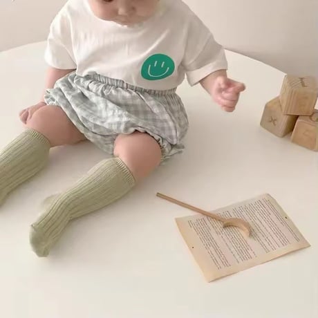 4color ニコちゃんチェックパンツセットアップ(1670)