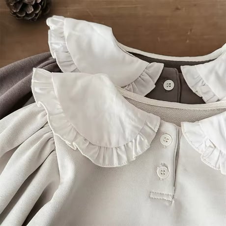 beige gray×coffeeラウンドカラーセットアップ(1062)