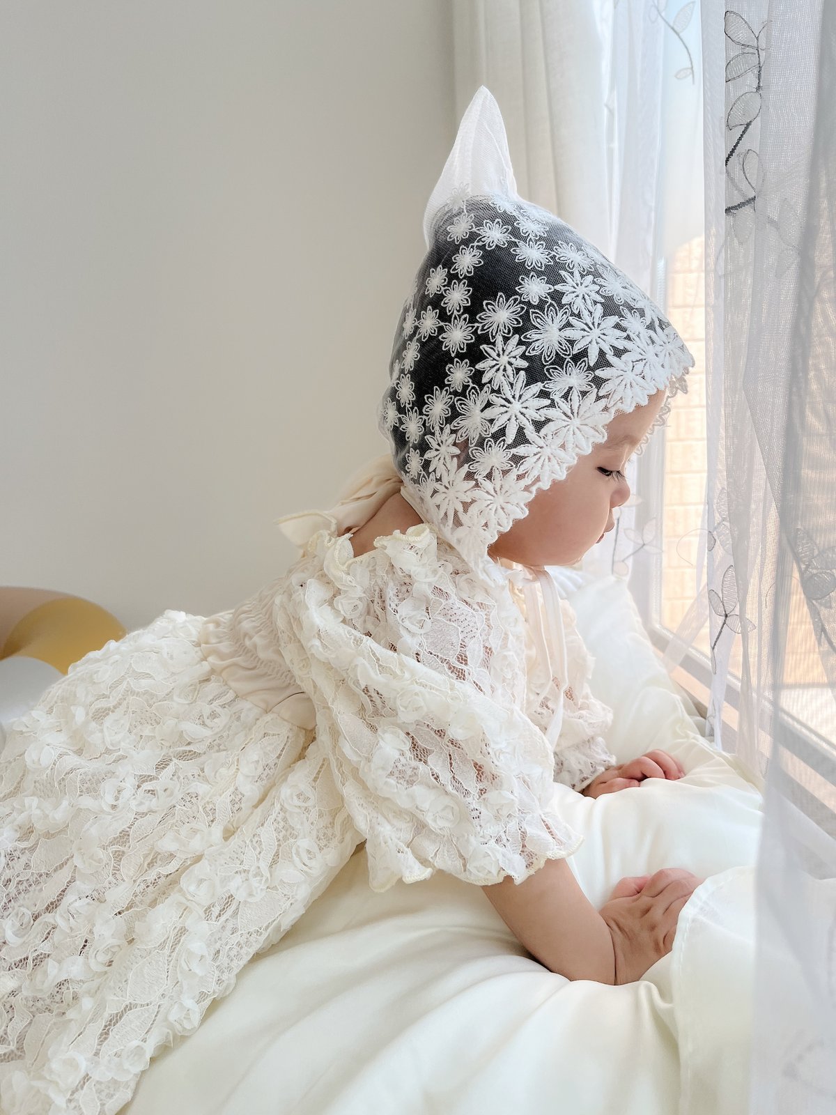 kimico♡レース被布 レースボンネット(514) | こどもふく moco kids