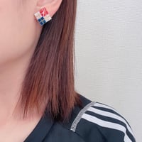 【M-161-E】アーガイル イヤリング