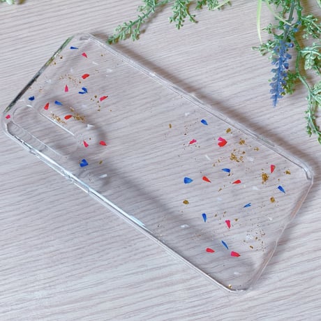 【SC-001】かすみ草 クリア スマホケース