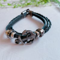 【B-021】イカリ ブラック ブレスレット