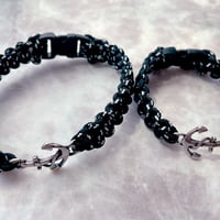 【B-040】ブラック パラコード アンカー ブレスレット