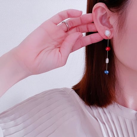 【M-121-P】淡水パール ピアス