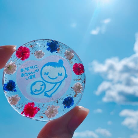 【MM-001-3】フラワー かすみ草 マタニティマーク バックチャーム