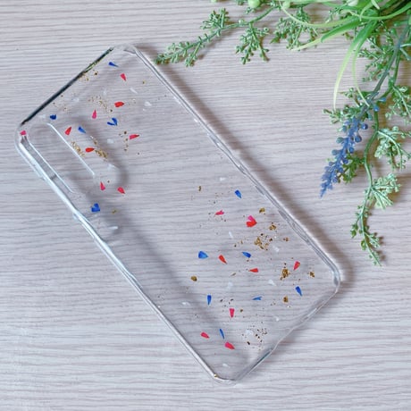 【SC-001】かすみ草 クリア スマホケース