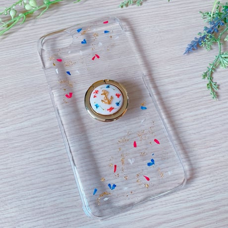 【SC-001】かすみ草 クリア スマホケース