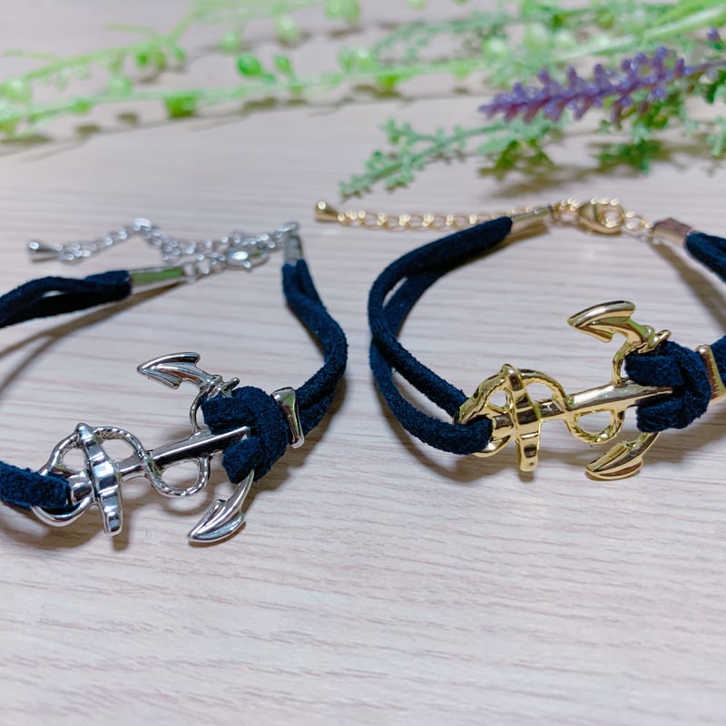 SiriSiri革紐切子ブレスレット⚫︎革紐新品交換済み B-007】【B-008】イカリ 革紐 ブレスレット | TricoloreDaisy