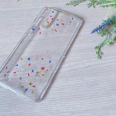 【SC-001】かすみ草 クリア スマホケース