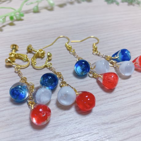 【M-015-E】琉球ガラス 風 イヤリング