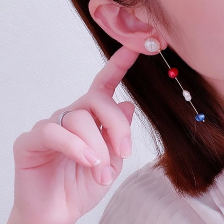 【M-121-P】淡水パール ピアス