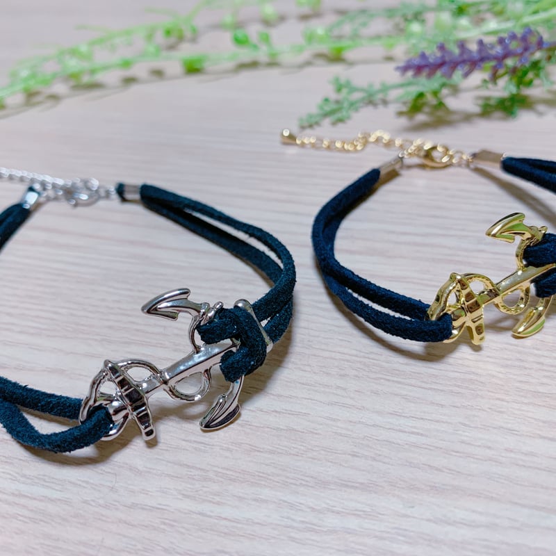 ★ イカつい ブレスレット and イヤリング B-007】【B-008】イカリ 革紐 ブレスレット | TricoloreDaisy