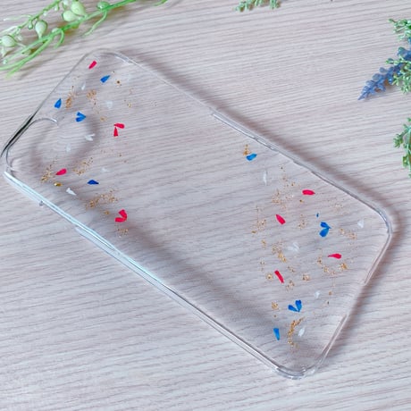 【SC-001】かすみ草 クリア スマホケース