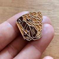 熊の木彫り　ピンバッジ　 ハツリ彫り　original design pins