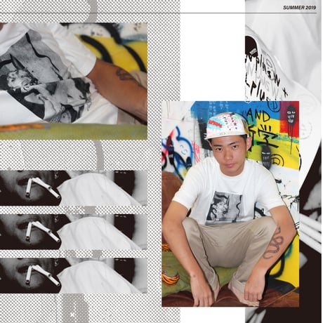 LIS Koyama_mp4 collage T-shirt White