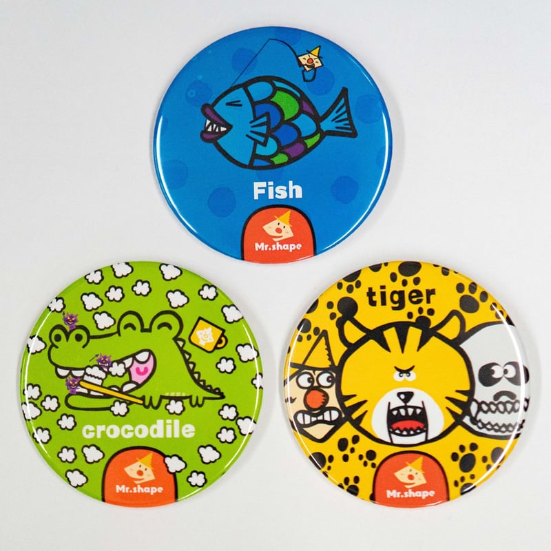 デカカンバッチ3個セット（動物.ver）：送料込 | Mr.shape STORE