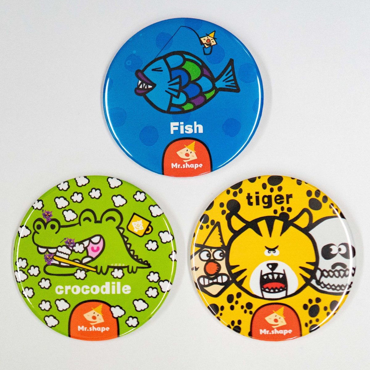 デカカンバッチ3個セット（動物.ver）：送料込 | Mr.shape STORE