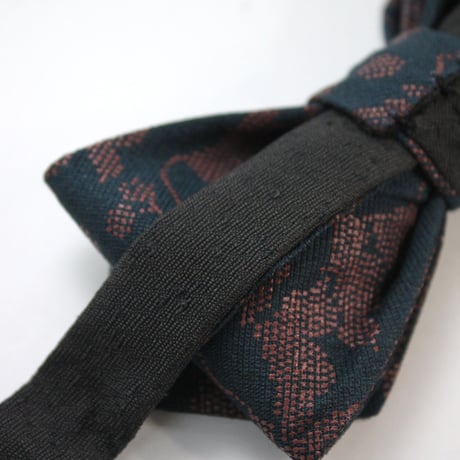 蝶ネクタイ　KIMONO fabric　銀杏唐草　印傳加工　上京蝶帯