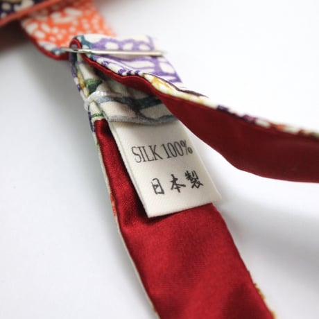 蝶ネクタイ　KIMONO fabric　型友禅　上京蝶帯 #626
