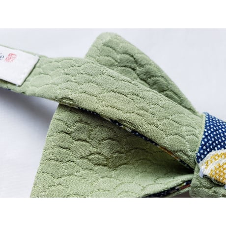 蝶ネクタイ　KIMONO fabric　型友禅　上京蝶帯 #922