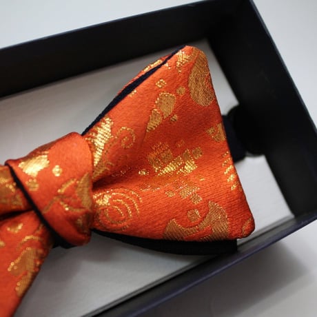 蝶ネクタイ　Noh fabric　金襴　宝尽くし文様　上京蝶帯 #360