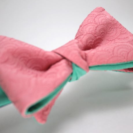 蝶ネクタイ　KIMONO fabric　青海波文様　上京蝶帯 #410