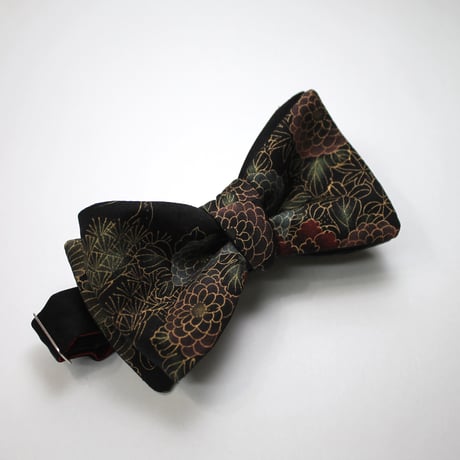 蝶ネクタイ　KIMONO fabric　京友禅 金彩　上京蝶帯 #588