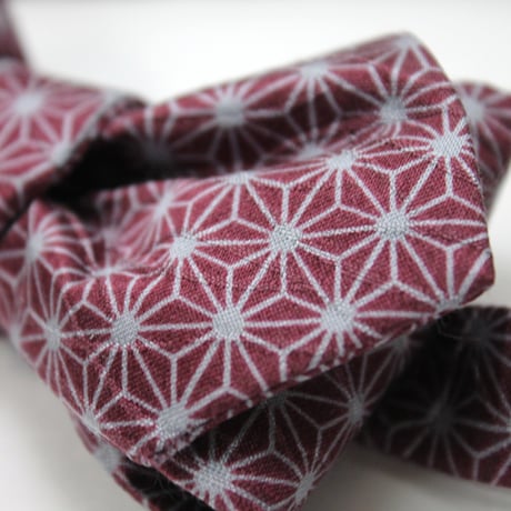 蝶ネクタイ　KIMONO fabric　麻の葉文様 　上京蝶帯