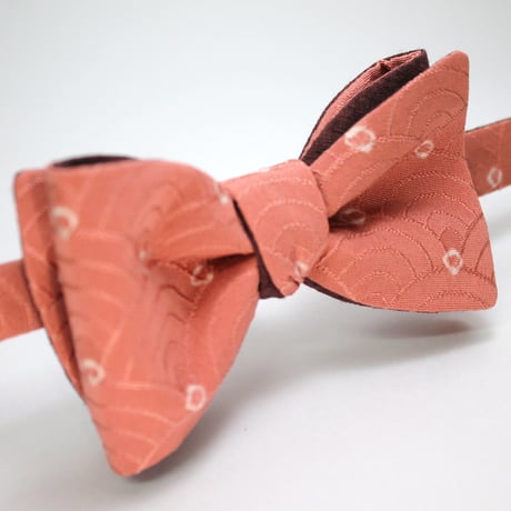 蝶ネクタイ　KIMONO fabric　青海波文様　上京蝶帯