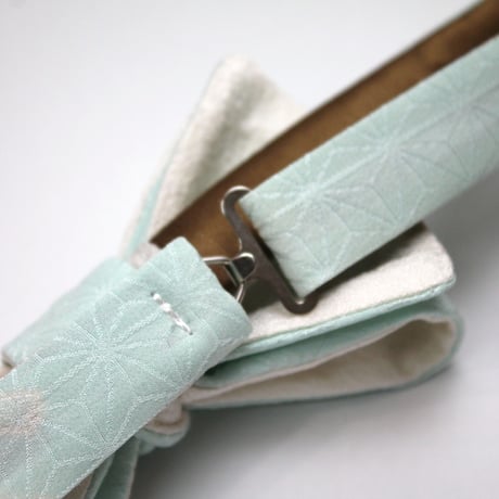 蝶ネクタイ　KIMONO fabric　麻の葉文様 　上京蝶帯