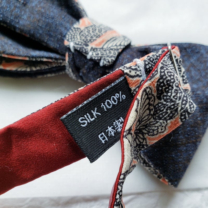 蝶ネクタイ KIMONO fabric 型友禅 蝶々 上京蝶帯 #924 | KAMIGYO