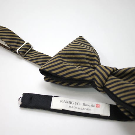 蝶ネクタイ　KIMONO fabric　縞　上京蝶帯