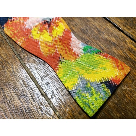 手結び蝶ネクタイ　 KIMONO fabric　大島紬　 #self004