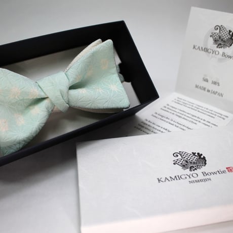 蝶ネクタイ　KIMONO fabric　麻の葉文様 　上京蝶帯 #398