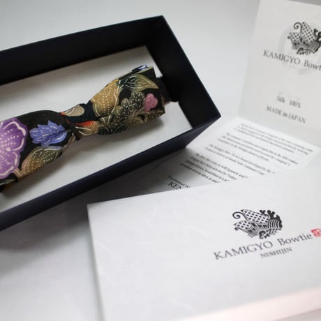 蝶ネクタイ　KIMONO fabric　琉球　伝統工芸　紅型　上京蝶帯 #390