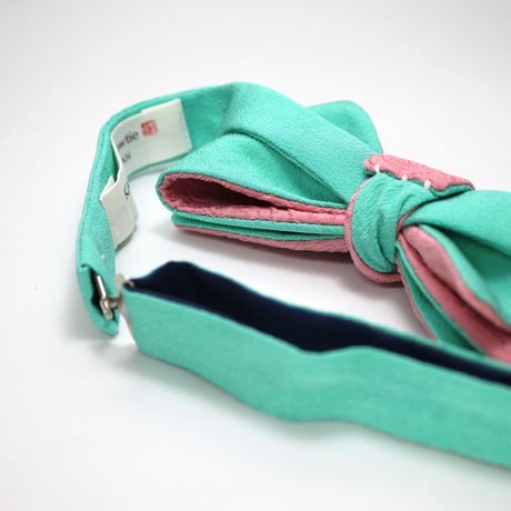 蝶ネクタイ　KIMONO fabric　青海波文様　上京蝶帯 #410