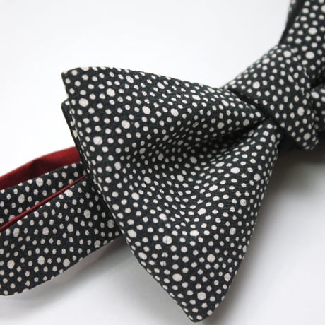 蝶ネクタイ　KIMONO fabric　型友禅　水玉模様　上京蝶帯 #596