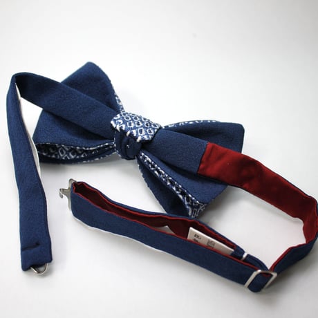 蝶ネクタイ　KIMONO fabric　総絞り染　上京蝶帯