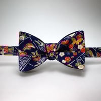 蝶ネクタイ　KIMONO fabric　型友禅　上京蝶帯 #381