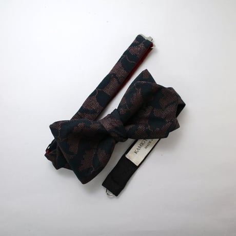 蝶ネクタイ　KIMONO fabric　銀杏唐草　印傳加工　上京蝶帯