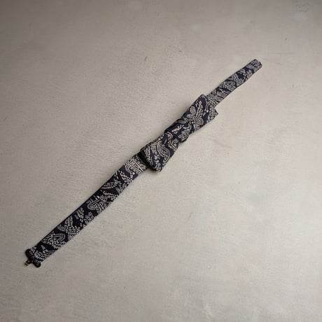 蝶ネクタイ　Noh fabric　型友禅　飛鶴文様
