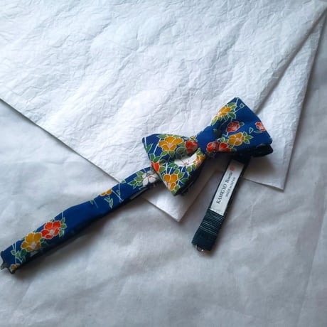 蝶ネクタイ　KIMONO fabric　型友禅　　上京蝶帯