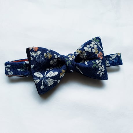蝶ネクタイ　KIMONO fabric　型友禅　上京蝶帯 #889
