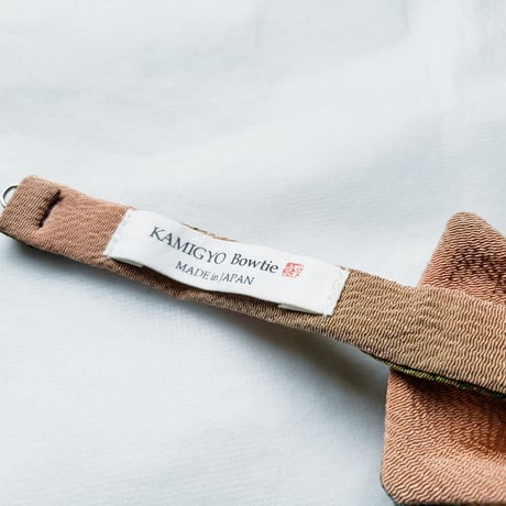 蝶ネクタイ　KIMONO fabric　型友禅　丹後ちりめん　上京蝶帯 #925