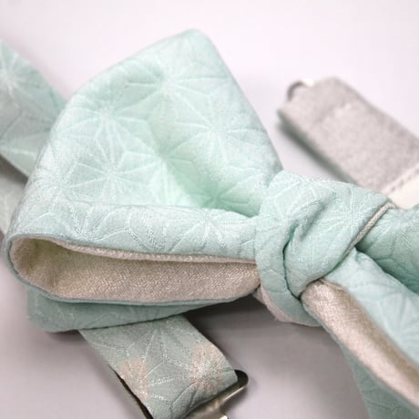 蝶ネクタイ　KIMONO fabric　麻の葉文様 　上京蝶帯
