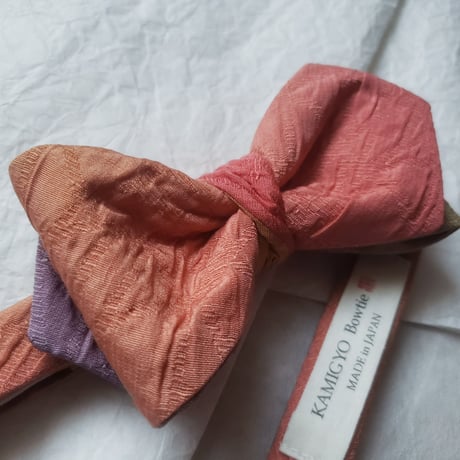 蝶ネクタイ　KIMONO fabric　ぼかし染　グラデーション　上京蝶帯