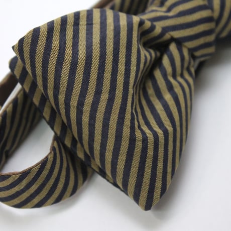 蝶ネクタイ　KIMONO fabric　縞　上京蝶帯