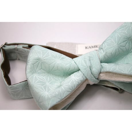 蝶ネクタイ　KIMONO fabric　麻の葉文様 　上京蝶帯