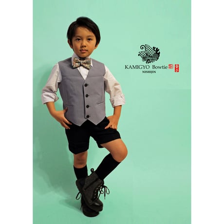 蝶ネクタイ Kids KIMONO fabric  型友禅  #kids