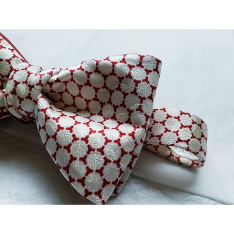 蝶ネクタイ　KIMONO fabric　亀甲文様　上京蝶帯